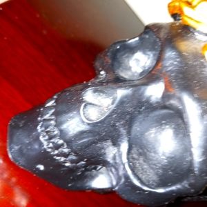 HARD PLASTIC TABLE SKULL W/ROSES